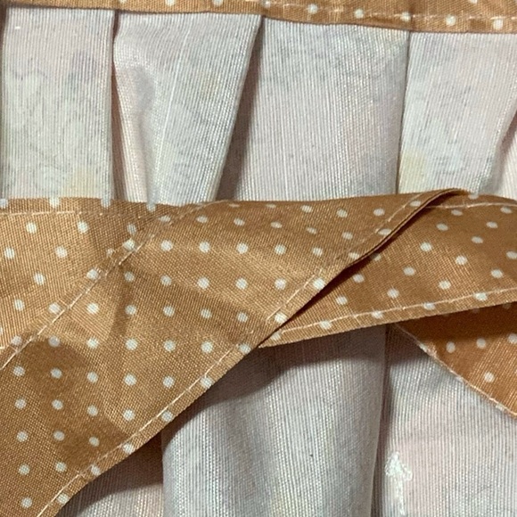 Apron Retro Bib Style Adjustable Waist Tie Floral Polka Dot Womens Pink Tan OS - Picture 12 of 16